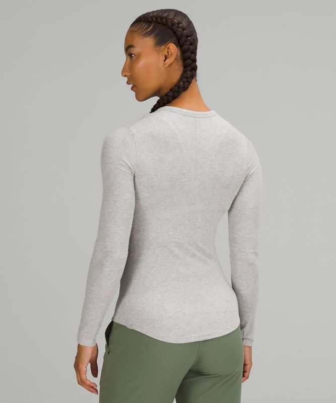 Lululemon Hold Tight Long Sleeve Blast Dam Ljusgrå | CMDZ-25701