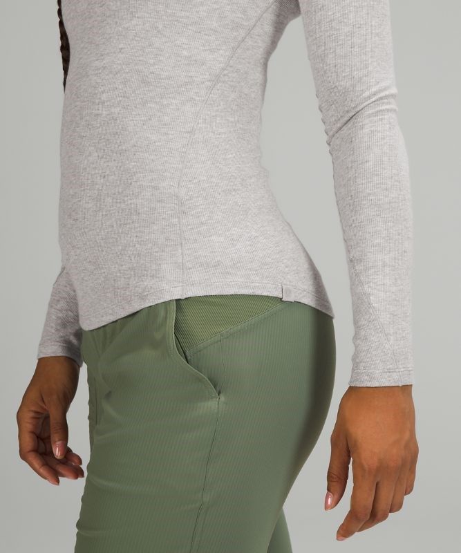 Lululemon Hold Tight Long Sleeve Blast Dam Ljusgrå | CMDZ-25701