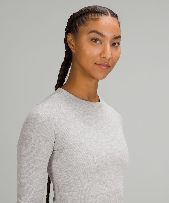 Lululemon Hold Tight Long Sleeve Blast Dam Ljusgrå | CMDZ-25701